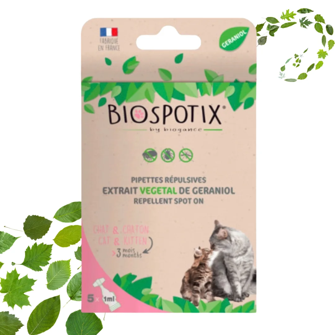 Biospotix natural repellent pipettes for cats, 5 x 1 ml