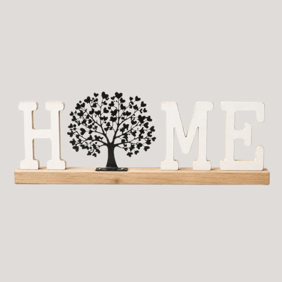 MDF sign, Home tree design, 32 x 4.5 x 12 cm