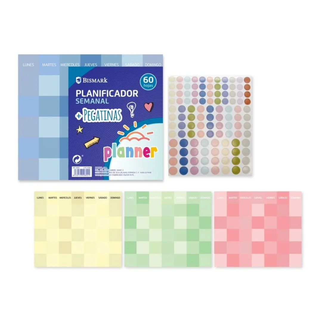 Adhesive weekly planner