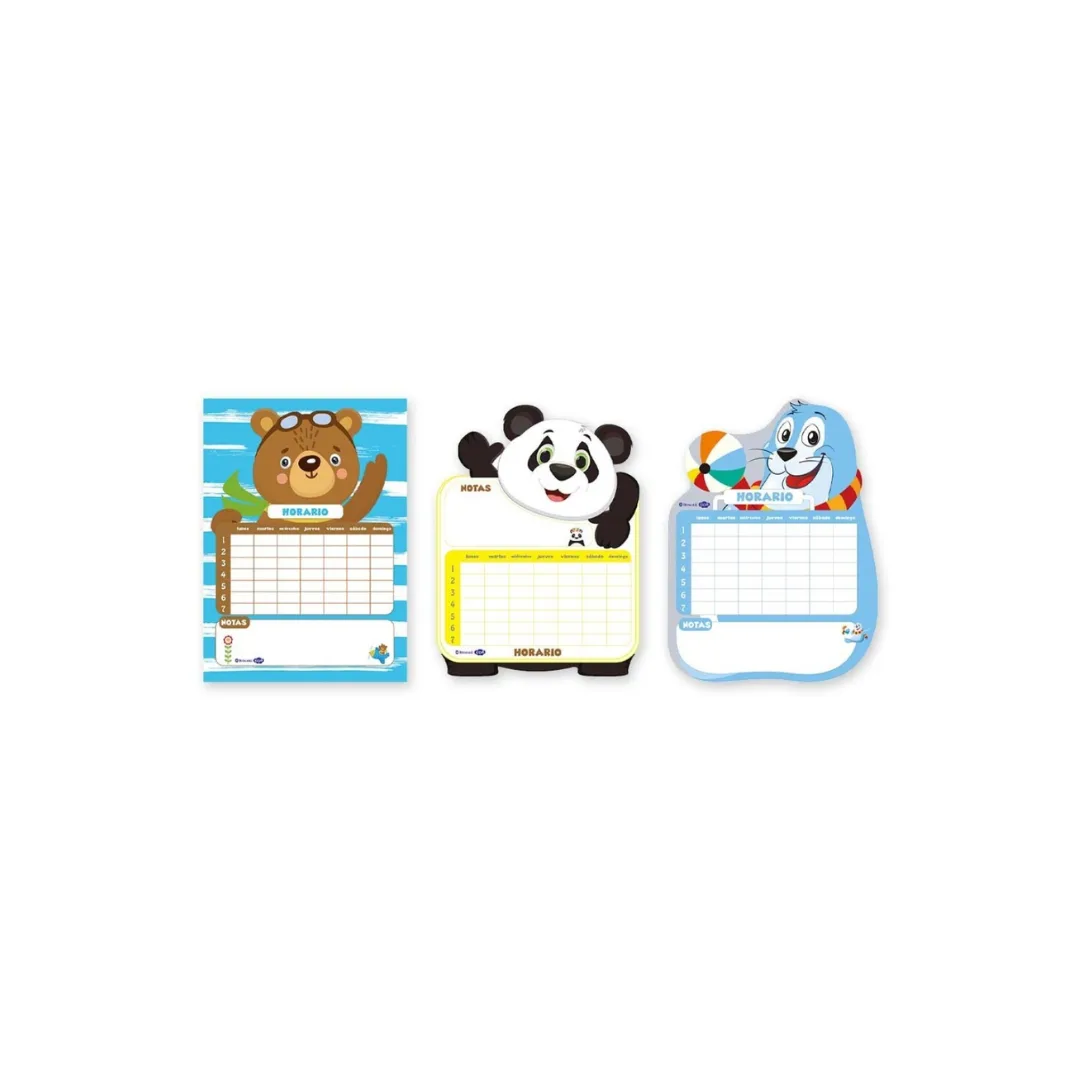 Double-sided animal board with timetable
