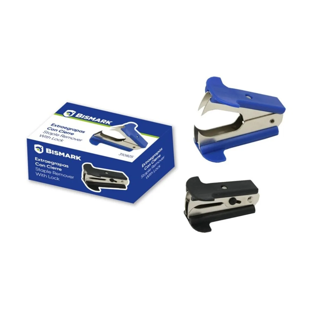 Bismark staple remover with safety lock