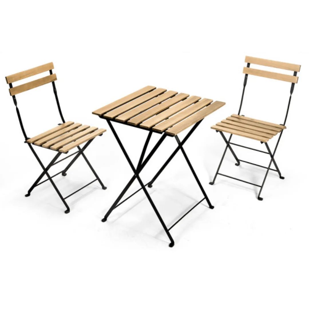 3-piece set, table and 2 chairs, dark wood