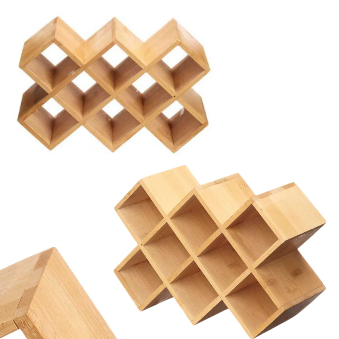 Bamboo spice rack with 10 jars