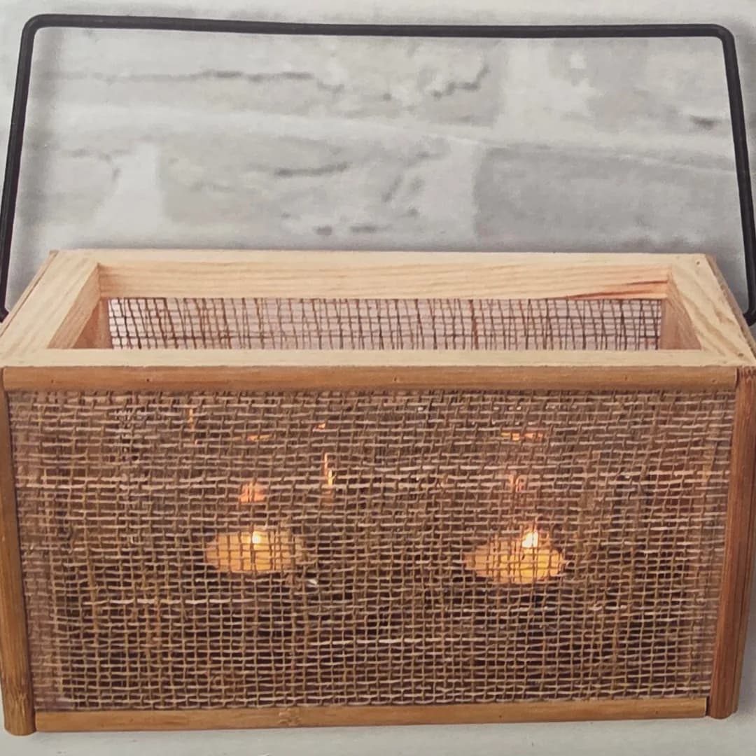Rattan candle holder