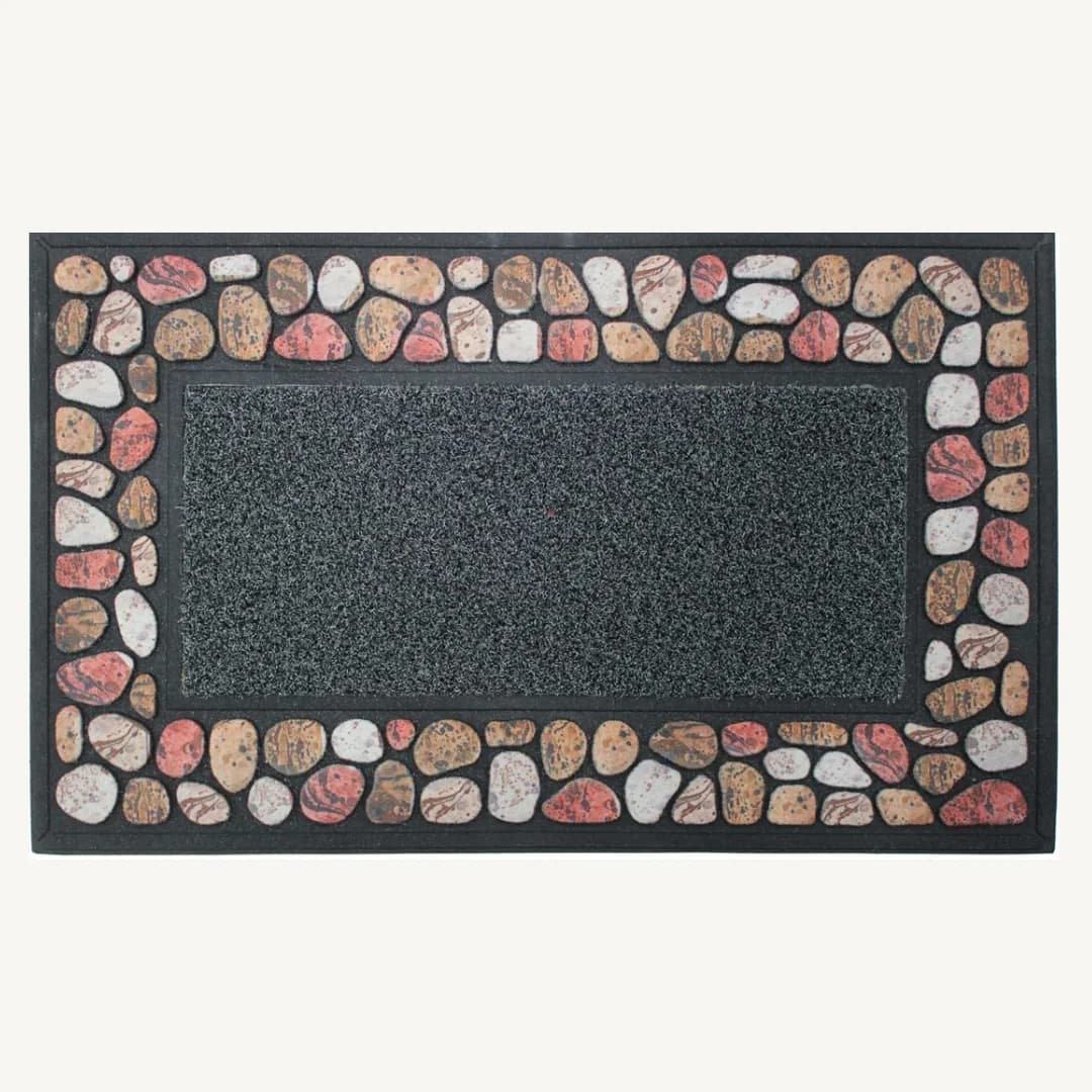 Cailloux rectangular rubber mat, embossed, 45 x 75 cm