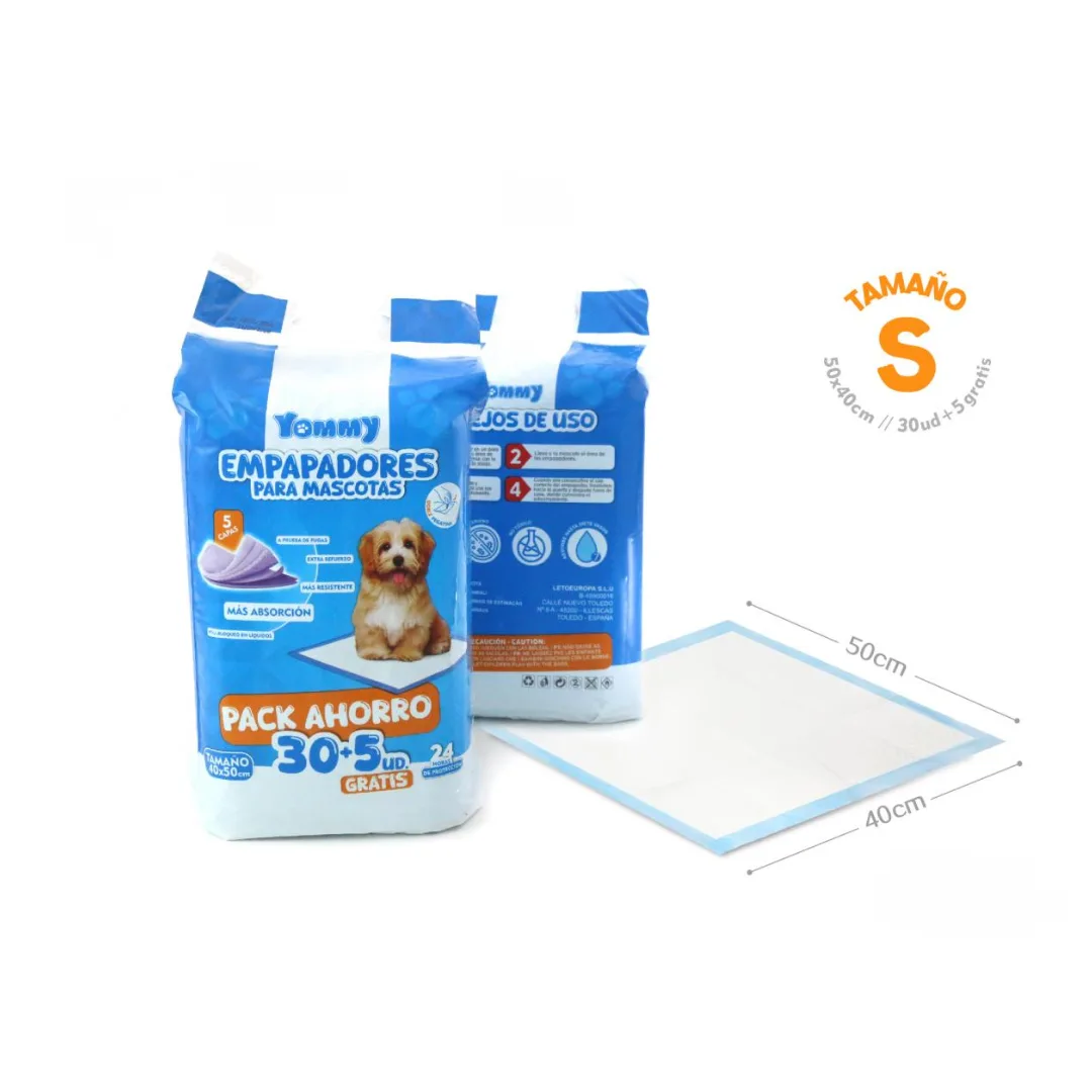 Puppy training pads, 40 x 50 cm, pack of 30 + 5
