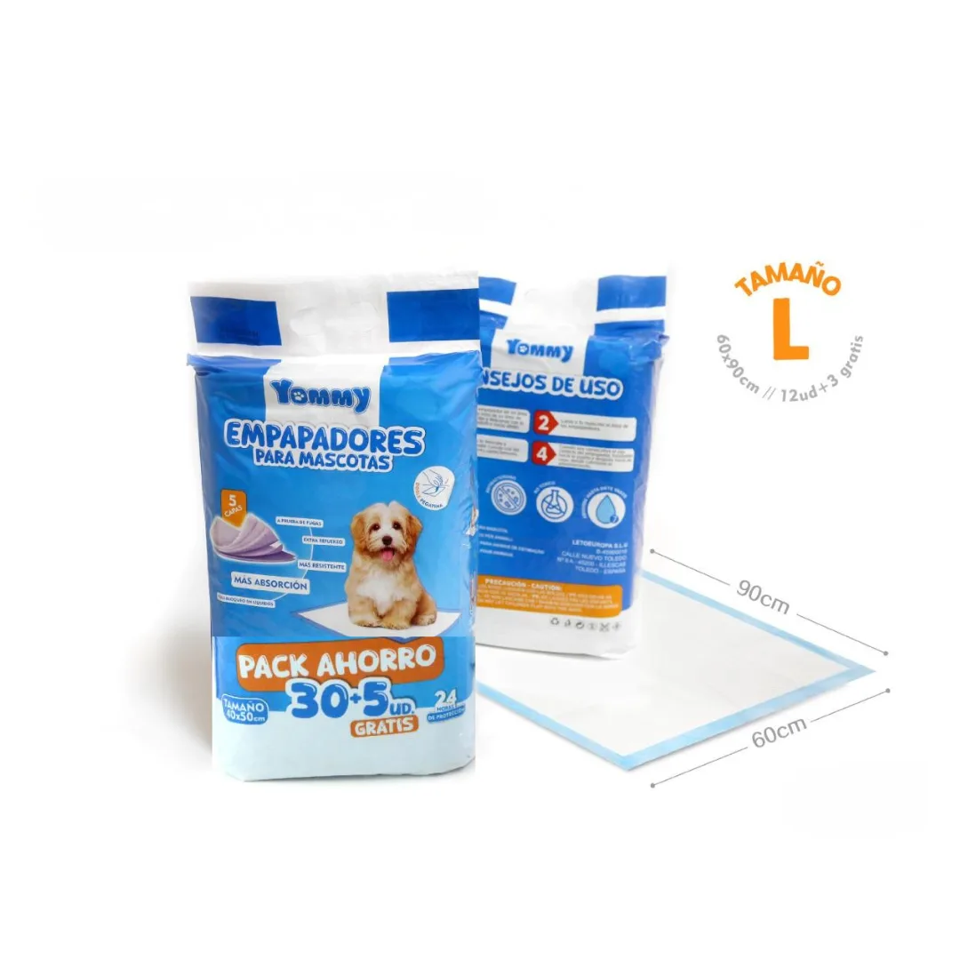 Puppy training pads, 60 x 90 cm, pack of 30 + 5