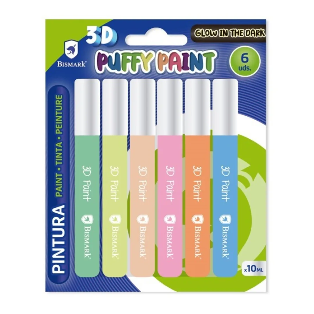 Bismark 3D glow in the dark paint, 6 x 10 ml
