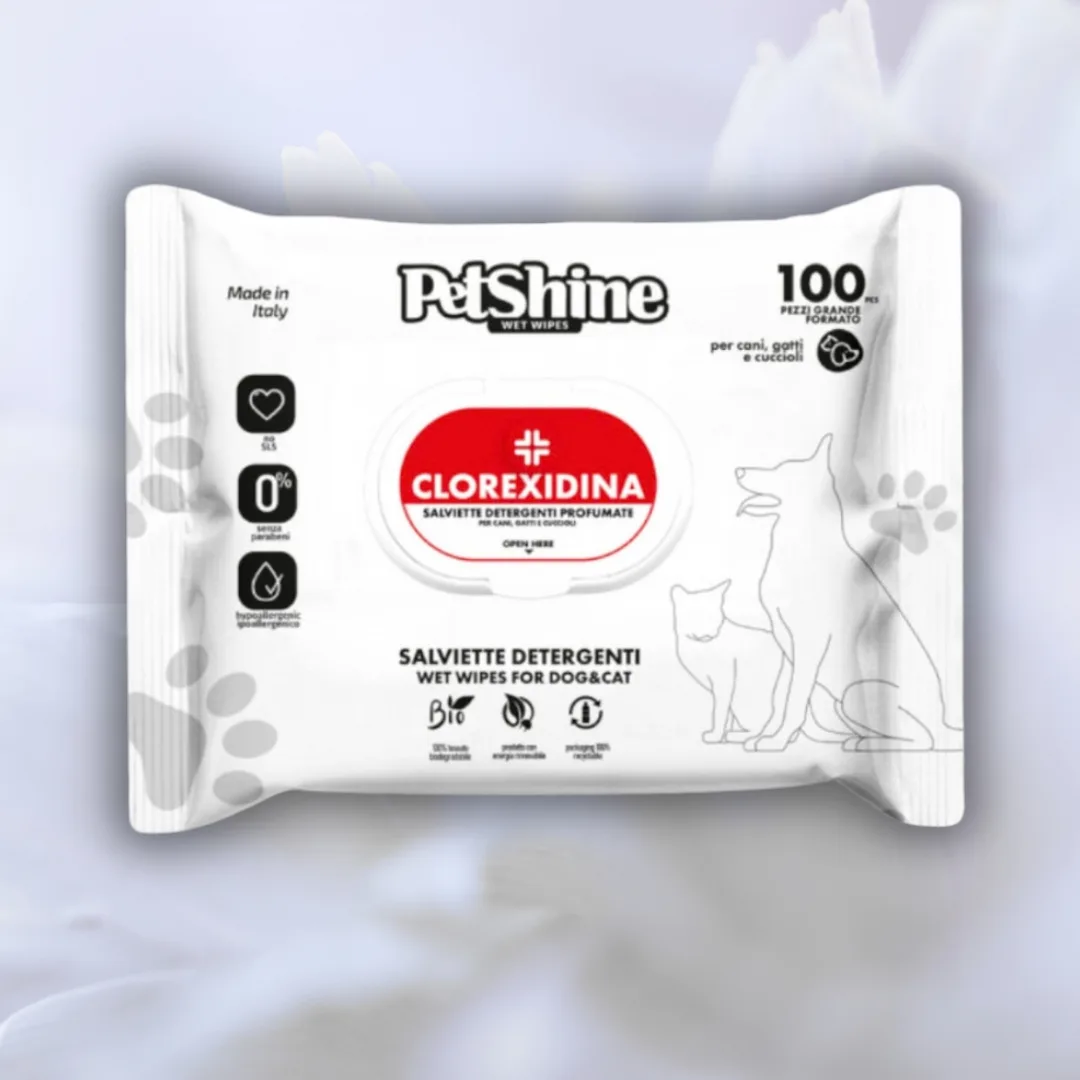 Petshine chlorhexidine pet wipes, economy pack of 100