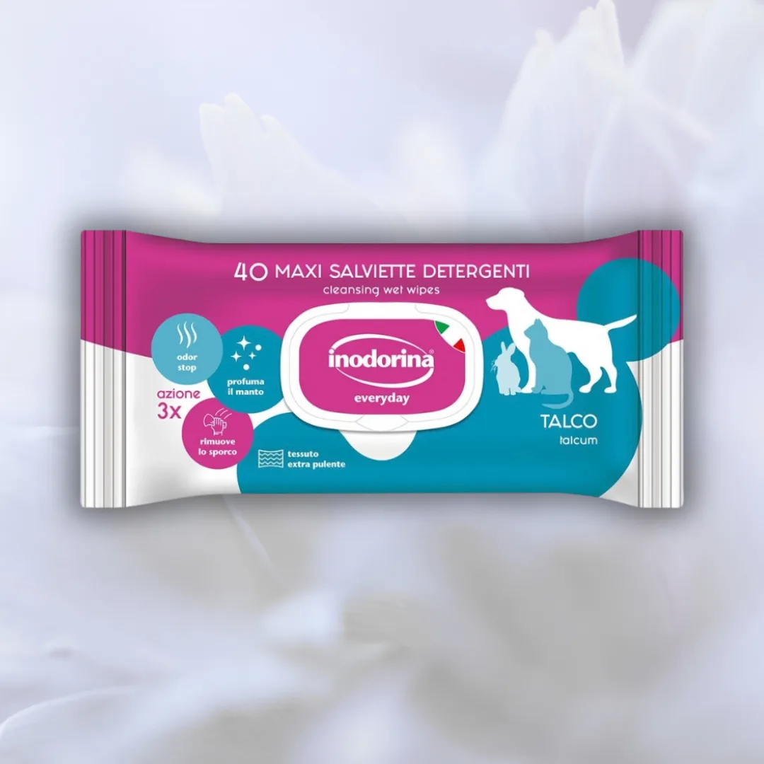 Inodorina paw wipes, Refresh talc, pack of 40