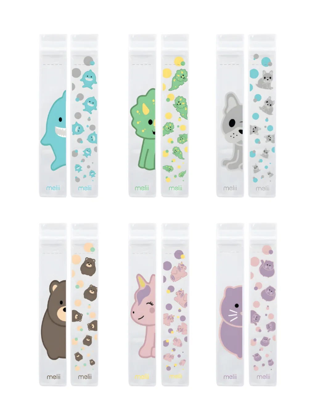 EVA freezer and yoghurt tubes, animals, pack of 12