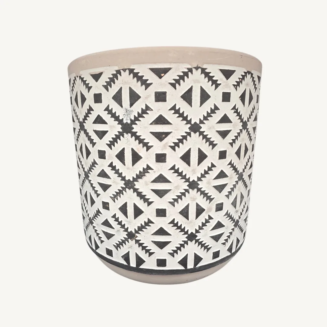 Cement-coloured ceramic vase, 3 assorted