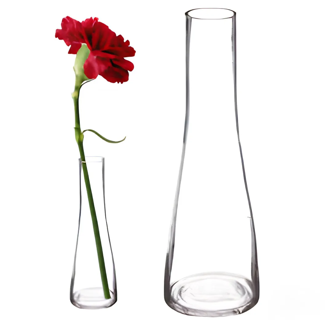 Wide-base glass vase