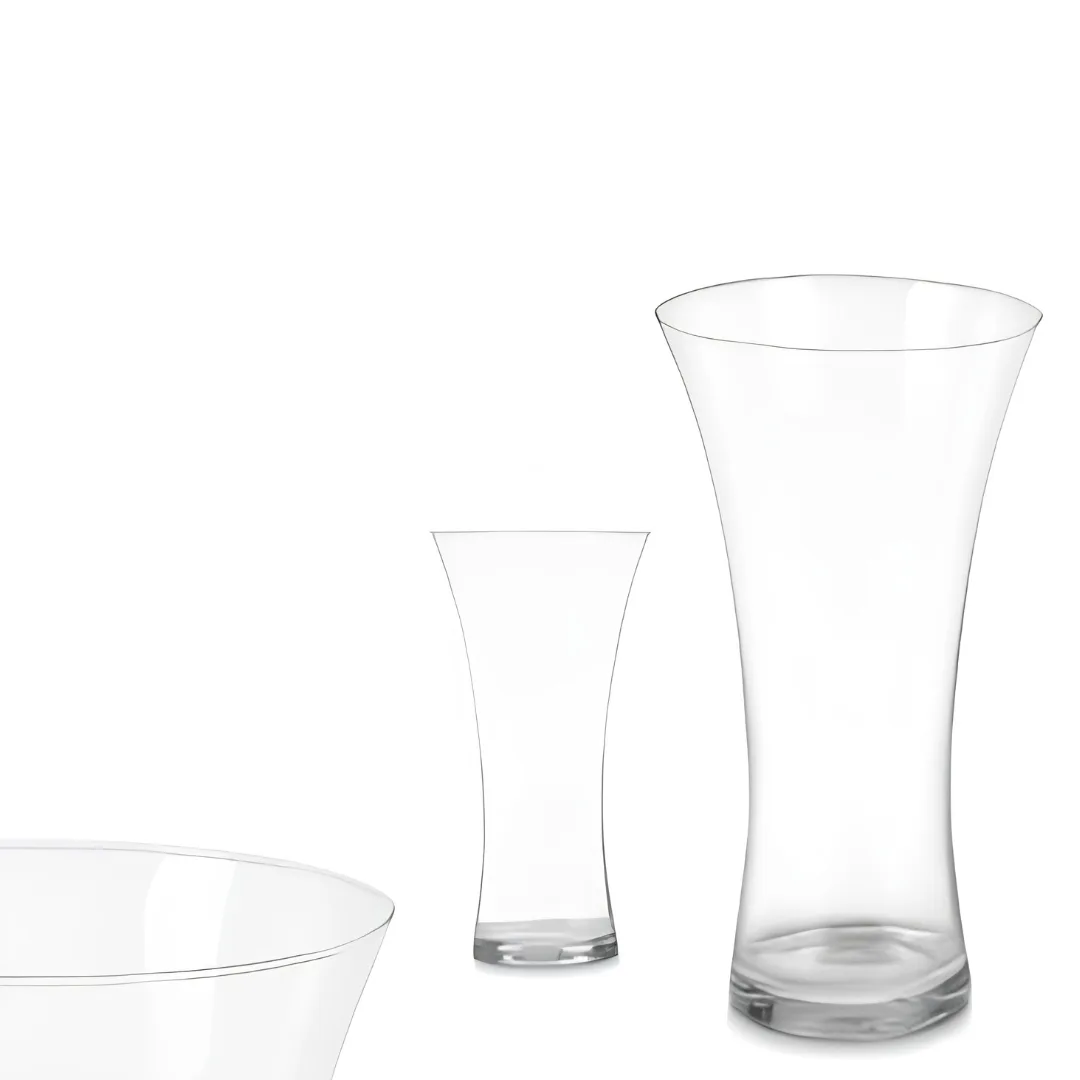 Wide glass vase, 30 cm