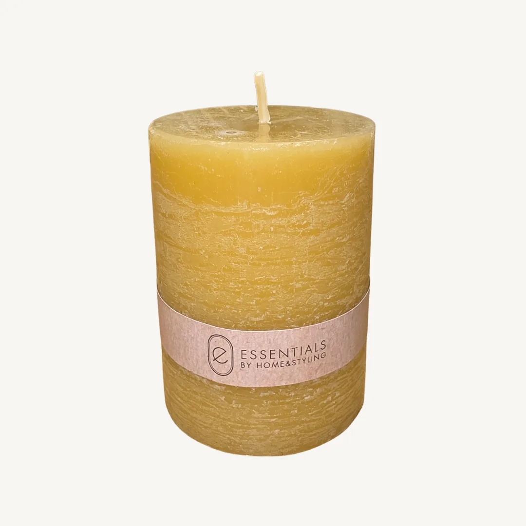 Ochre pillar candle, 6 x 8 cm