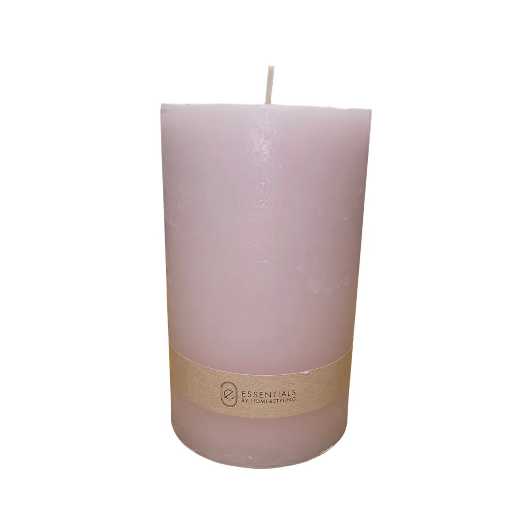 Pink pillar candle, 9 x 15 cm