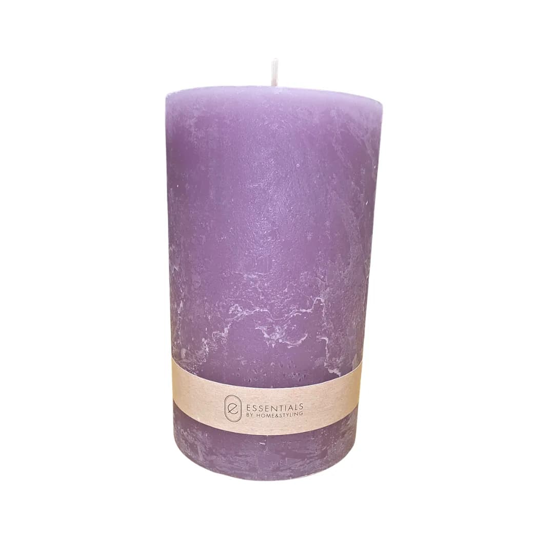 Purple pillar candle, 9 x 15 cm