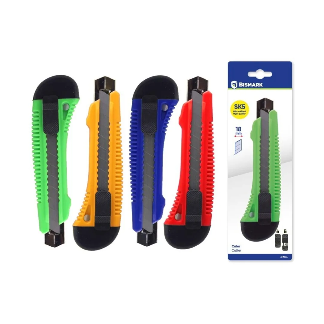 Bismark large craft knife, non-slip, assorted colours