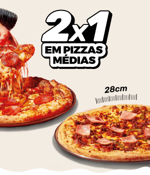2 Medium Pizzas for the price of 1