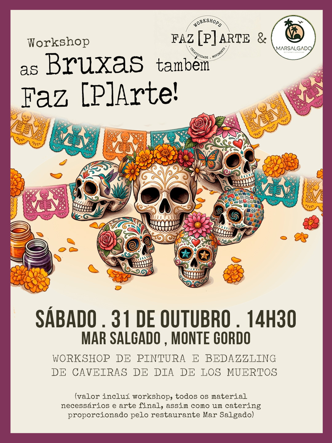 Workshop - Skull Painting / Workshop pintura de caveiras