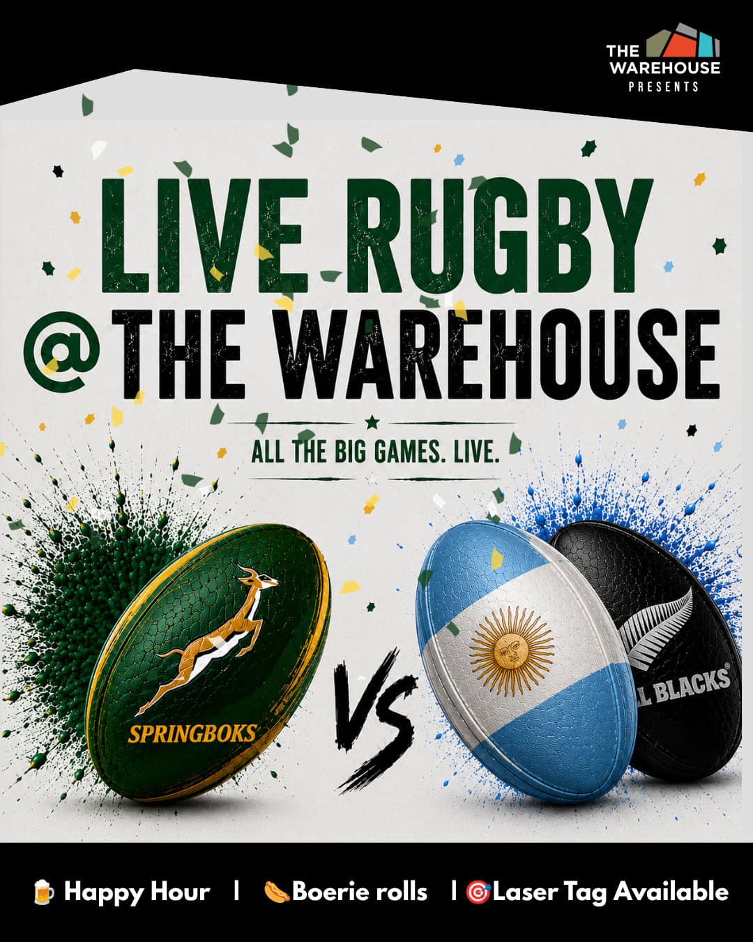 Springbok Saturdays at The Warehouse