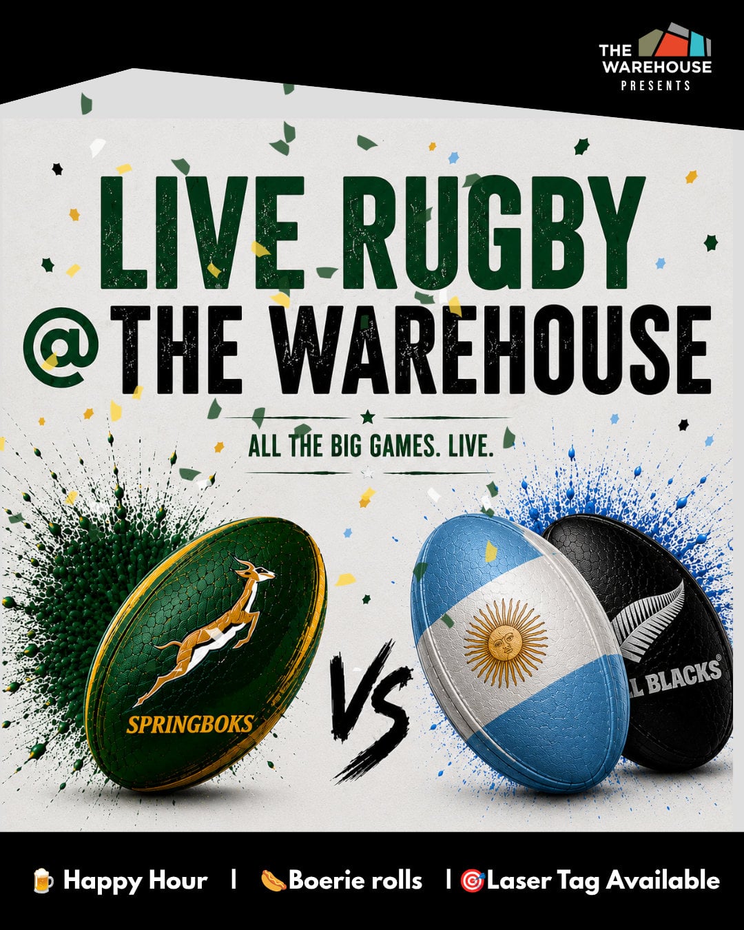 Live Rugby at The Warehouse: Springboks vs Argentina