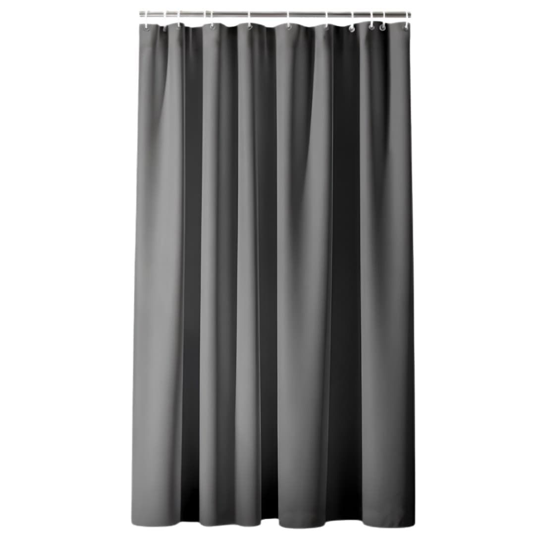 Essencia plain polyester shower curtain, carbon grey, with hooks, 180 x 200 cm