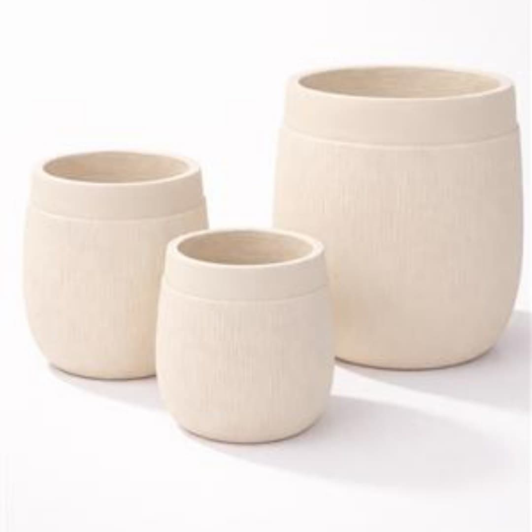 Beige plant pot, S