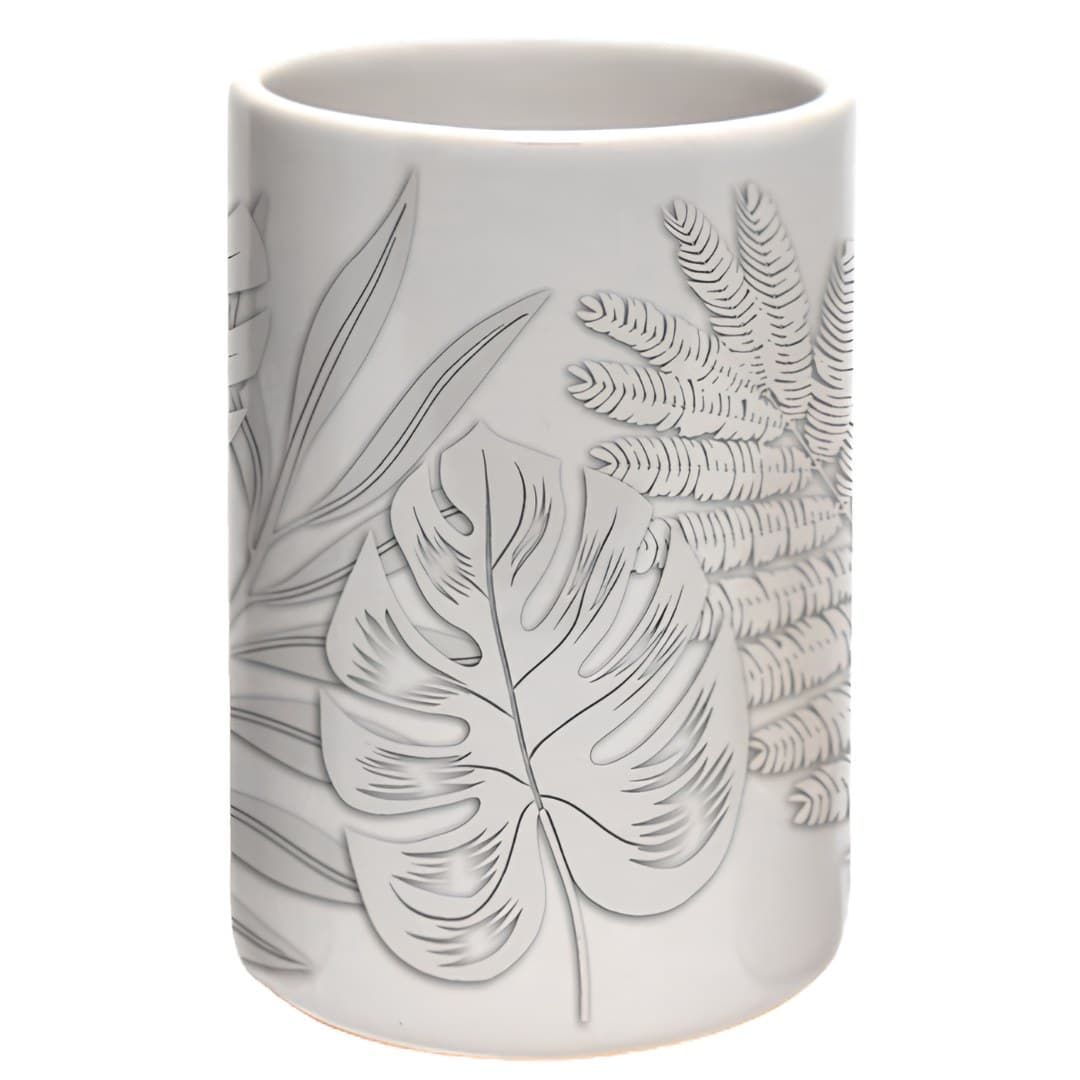 Amber patterned ceramic tumbler, 7 x 10.7 cm