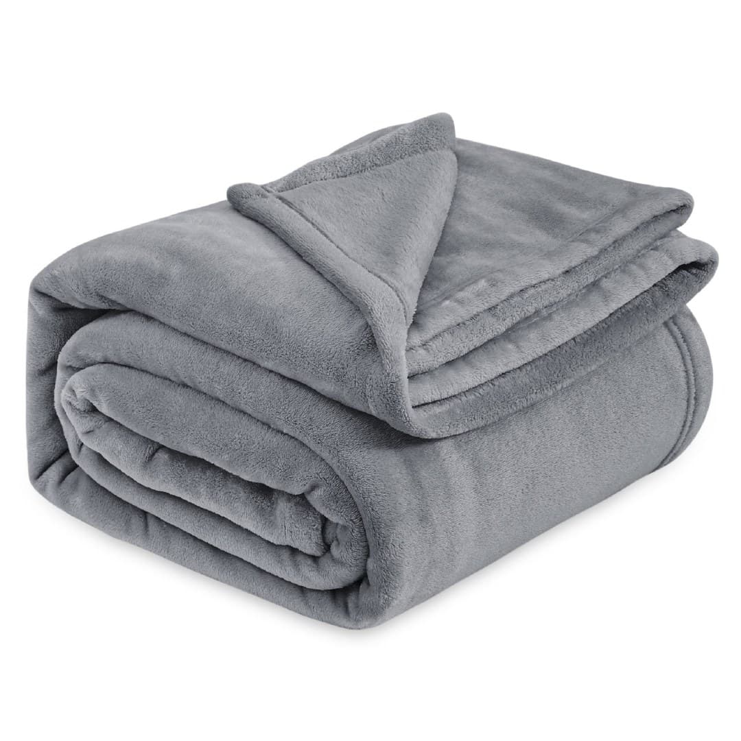 Polyester blanket, grey, 200 x 230 cm