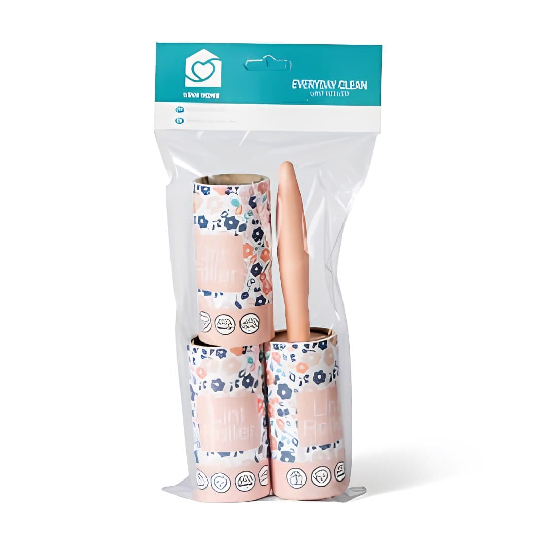 Lint roller, 60 sheets, with 2 refills, assorted colours