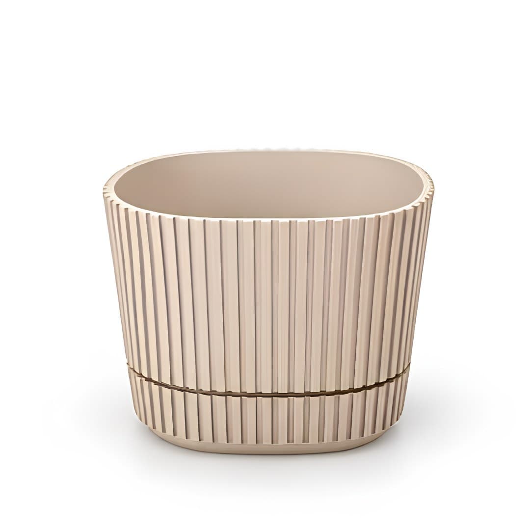 Pear-shaped plant pot, beige, 13.3 x 13.3 x 12 cm