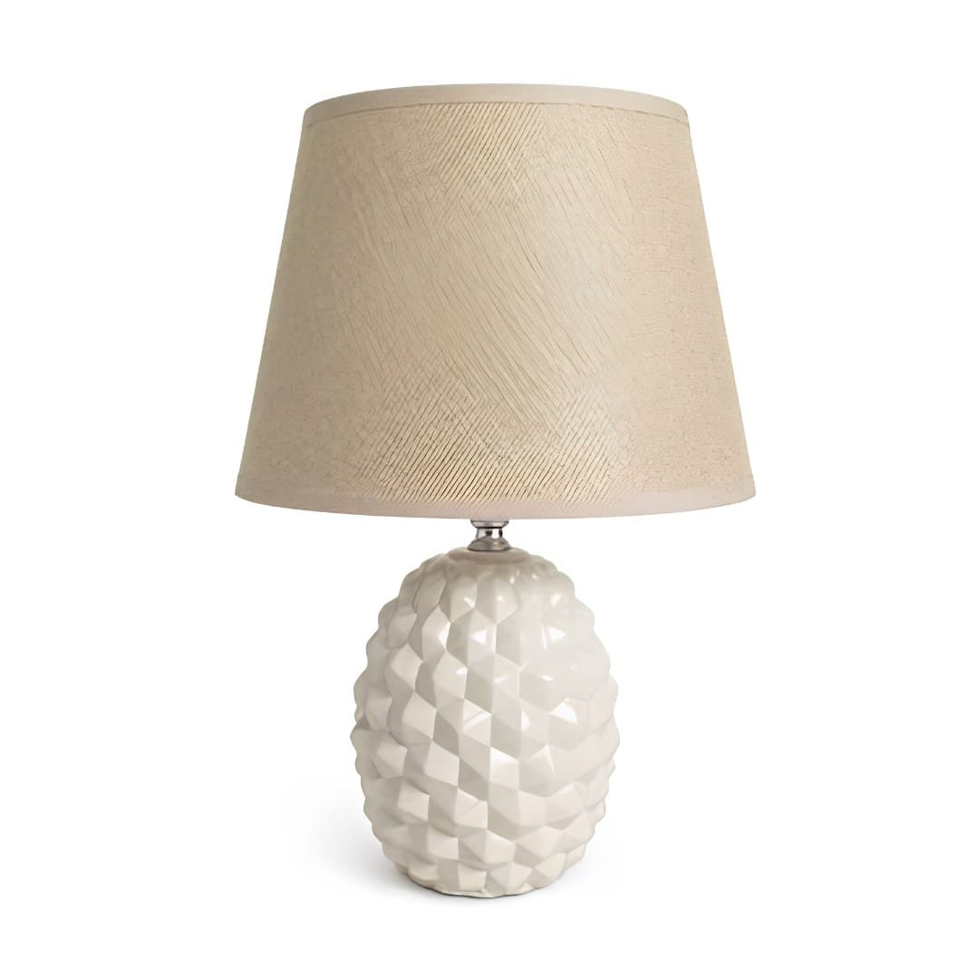 Beige lamp with ceramic base, 34 cm