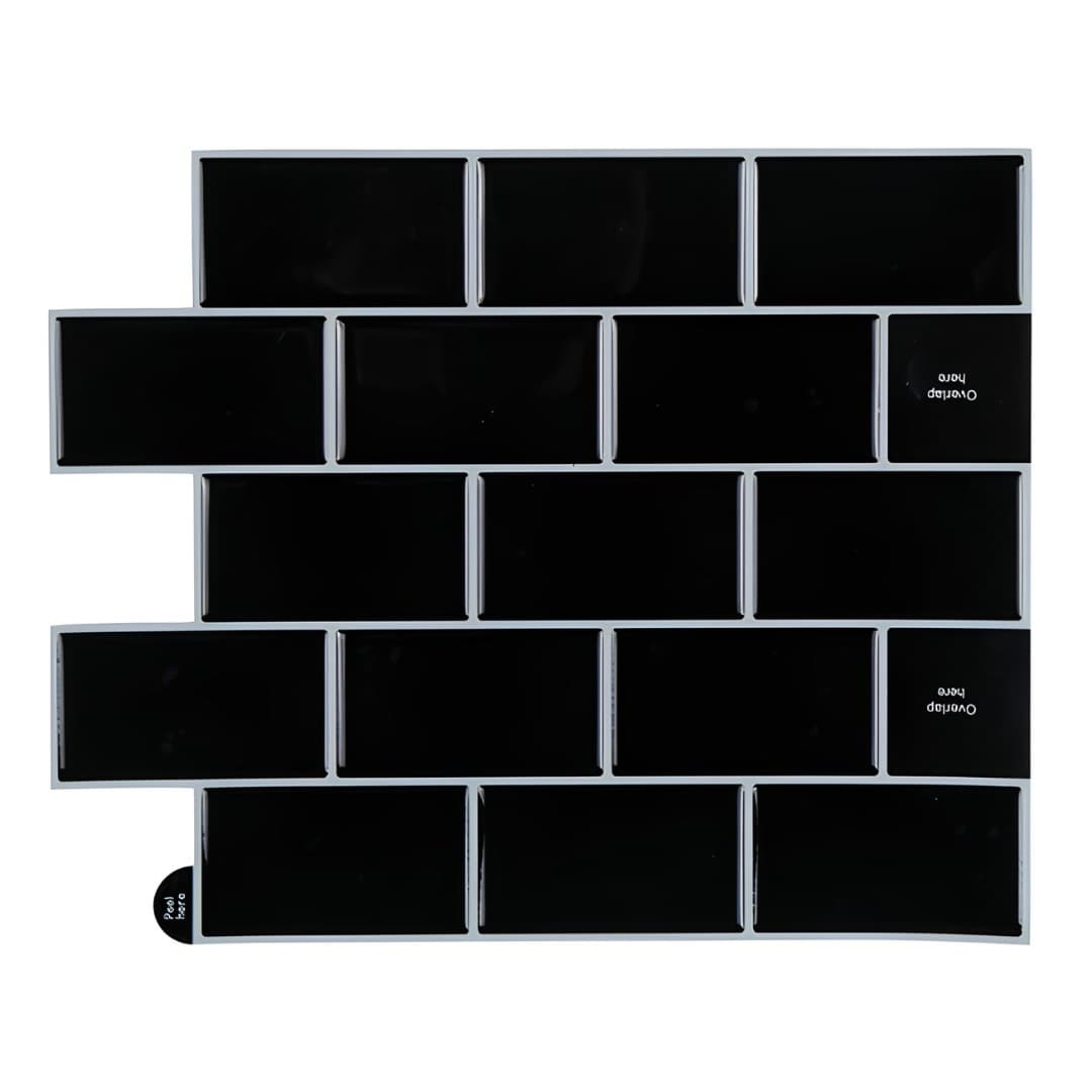 Black metro adhesive sticker, 30.5 x 25 cm