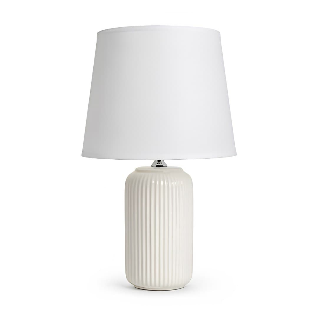 White lamp with ceramic base, 34.5 cm