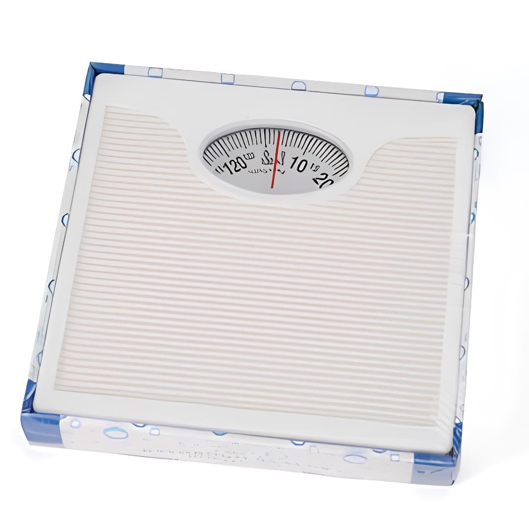 White bathroom scale, 130 kg, 26 x 26 cm