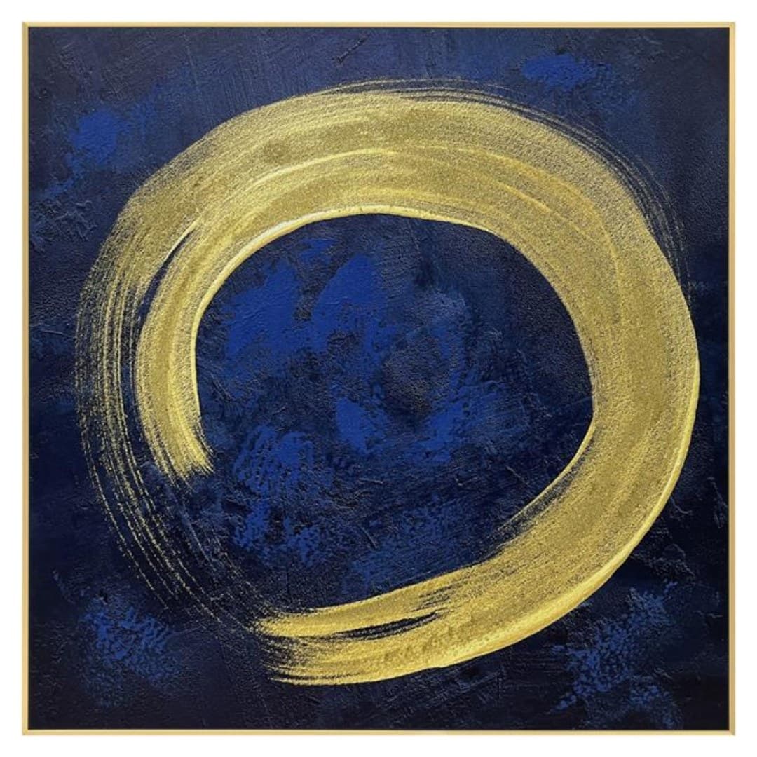 Painted canvas with frame, 62 x 62 cm