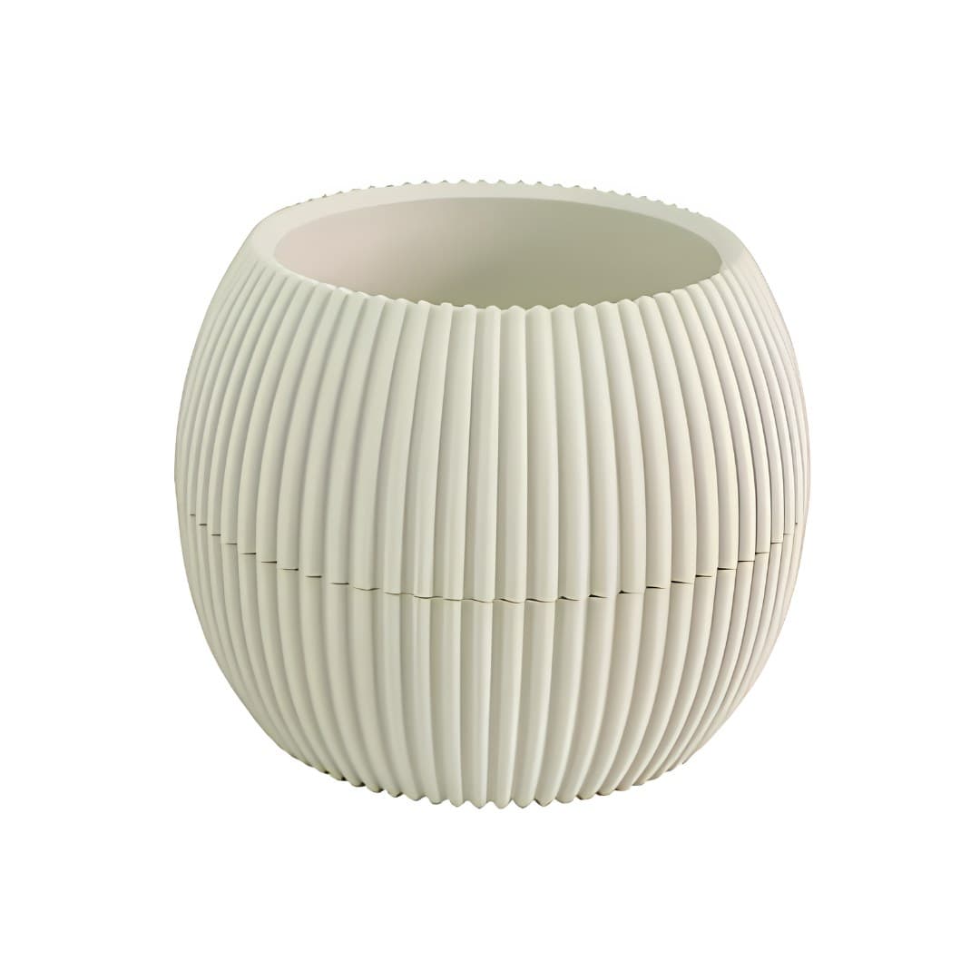 Beige coral plant pot, ø12 x 9 cm