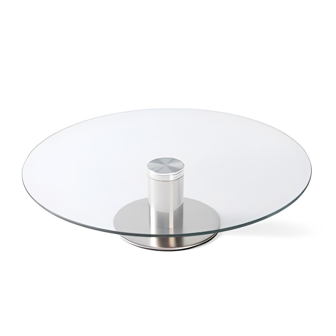 Glass rotating dish with stand, 32 cm
