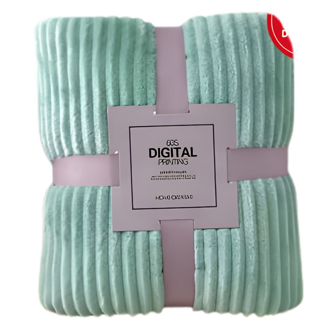 Green polyester blanket, 200 x 230 cm