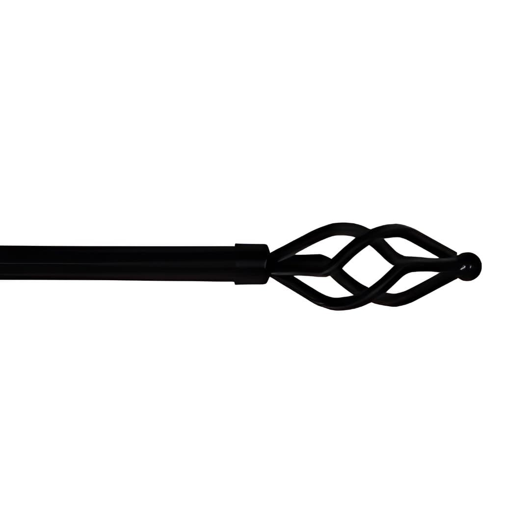 Curtain rod, black, 120-210 cm, ø16/19 mm