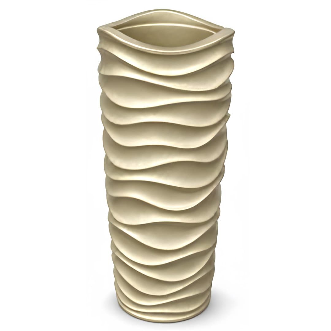Gold resin plant pot, 33 x 33 x 70 cm