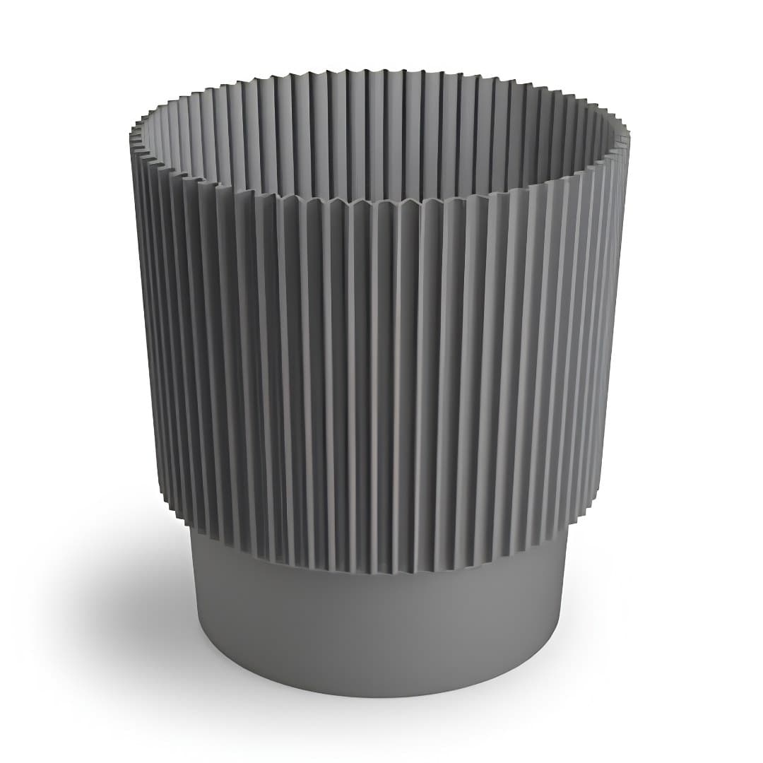 Grey plant pot, 13 x 16.3 cm