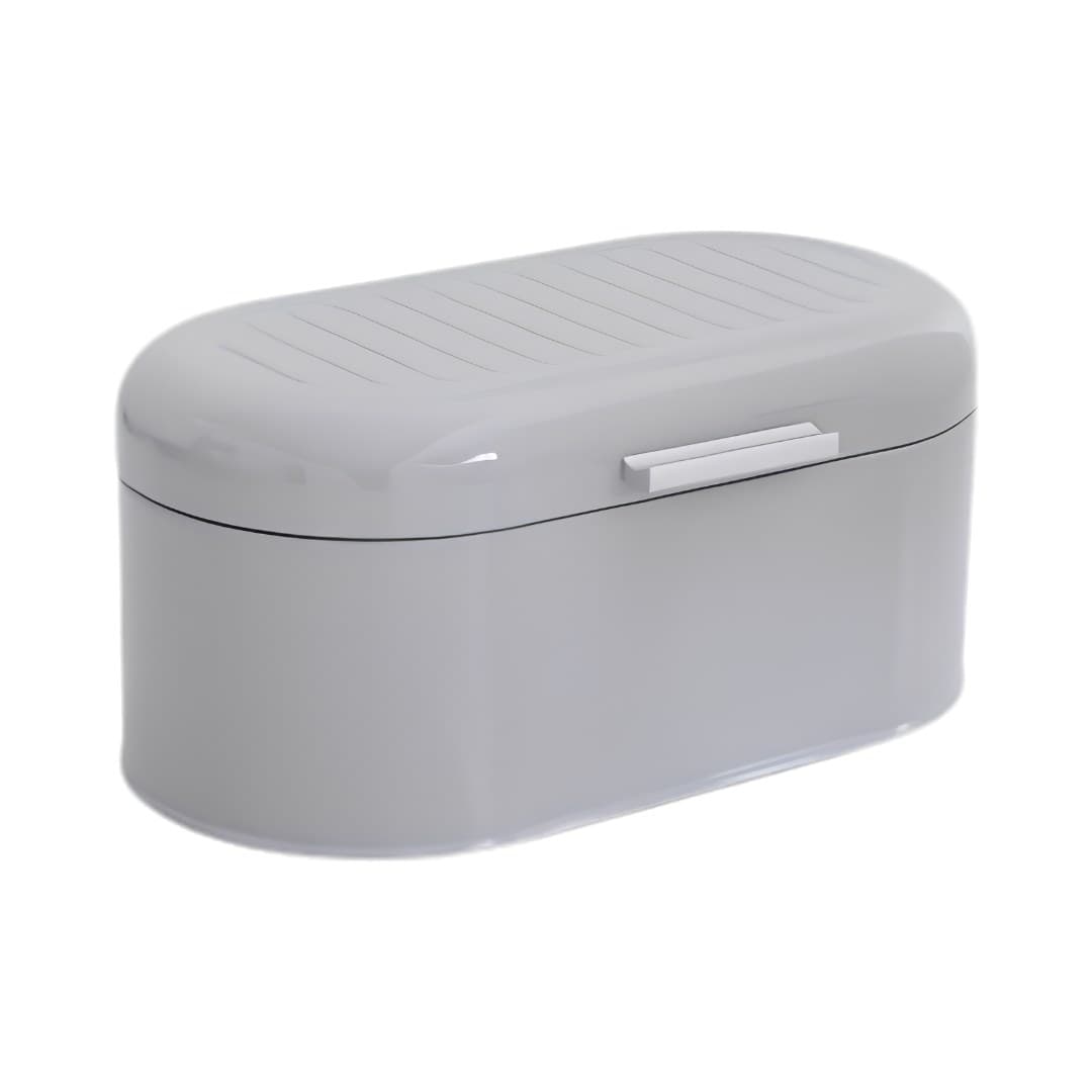 Metal bread bin, grey, 33.6 x 20 x 15.7 cm