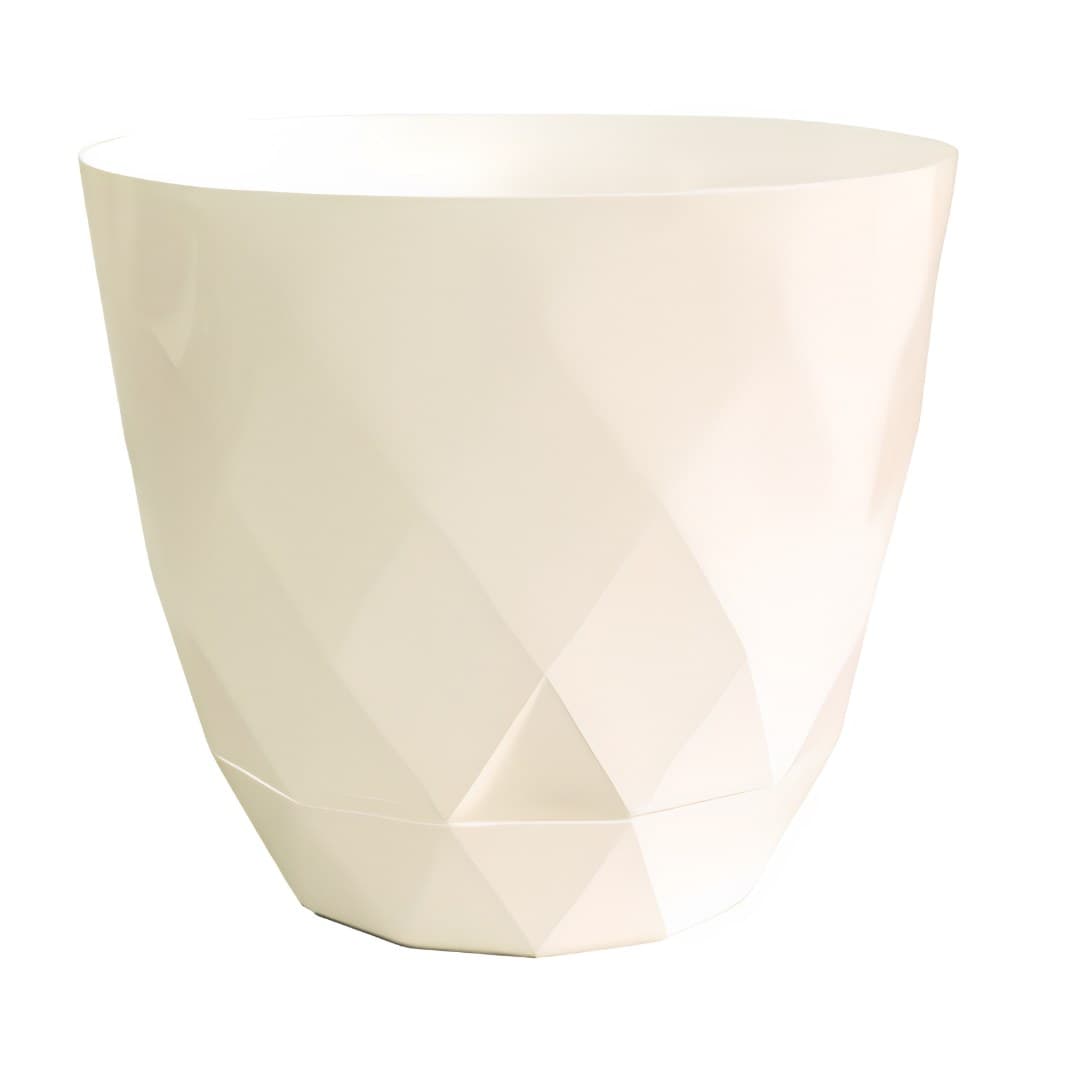 Diamond plant pot, beige, ø22 x 19 cm