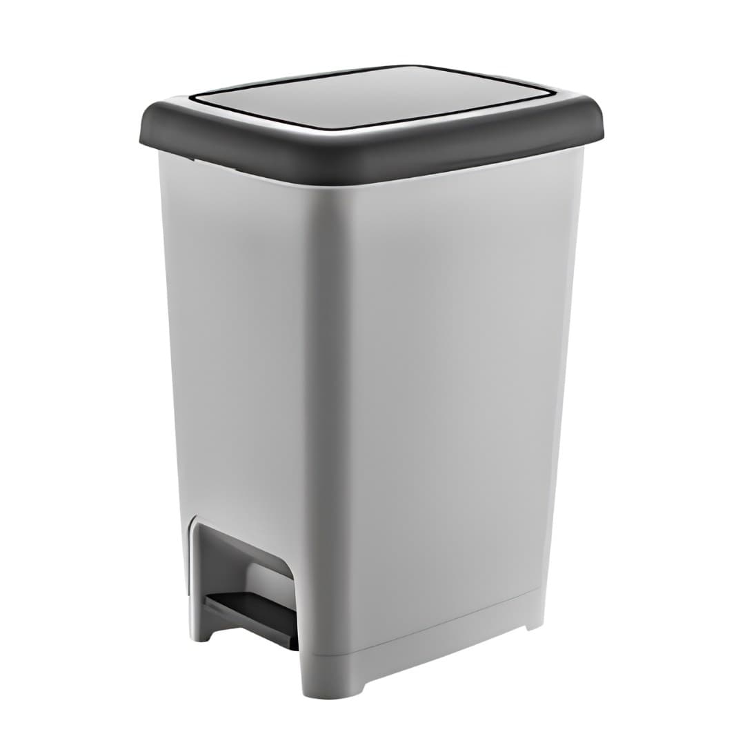 Slim pedal bin, grey, 40 L