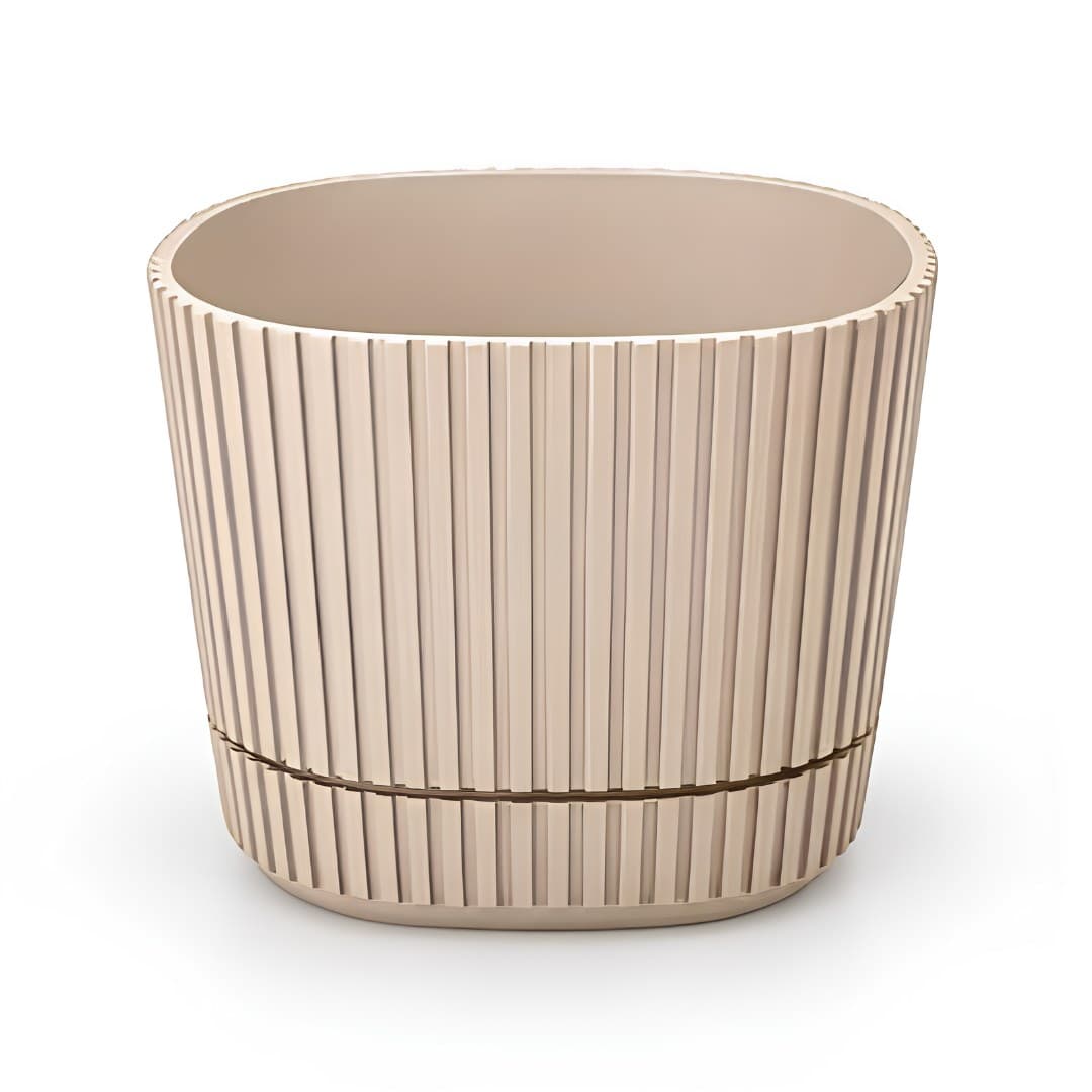 Pear plant pot, beige, 16.6 x 16.6 x 15 cm