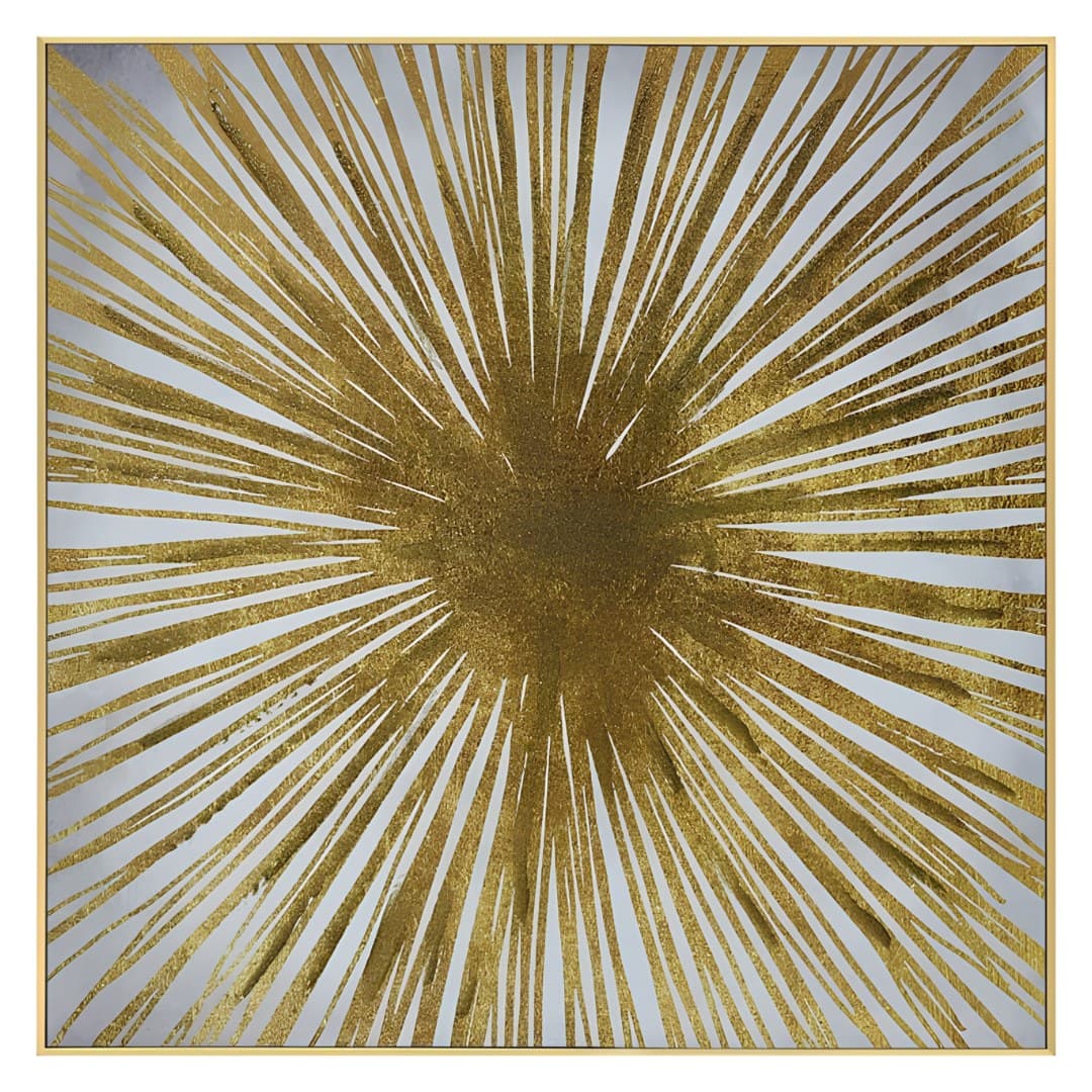 Painted canvas with frame, 62 x 62 cm