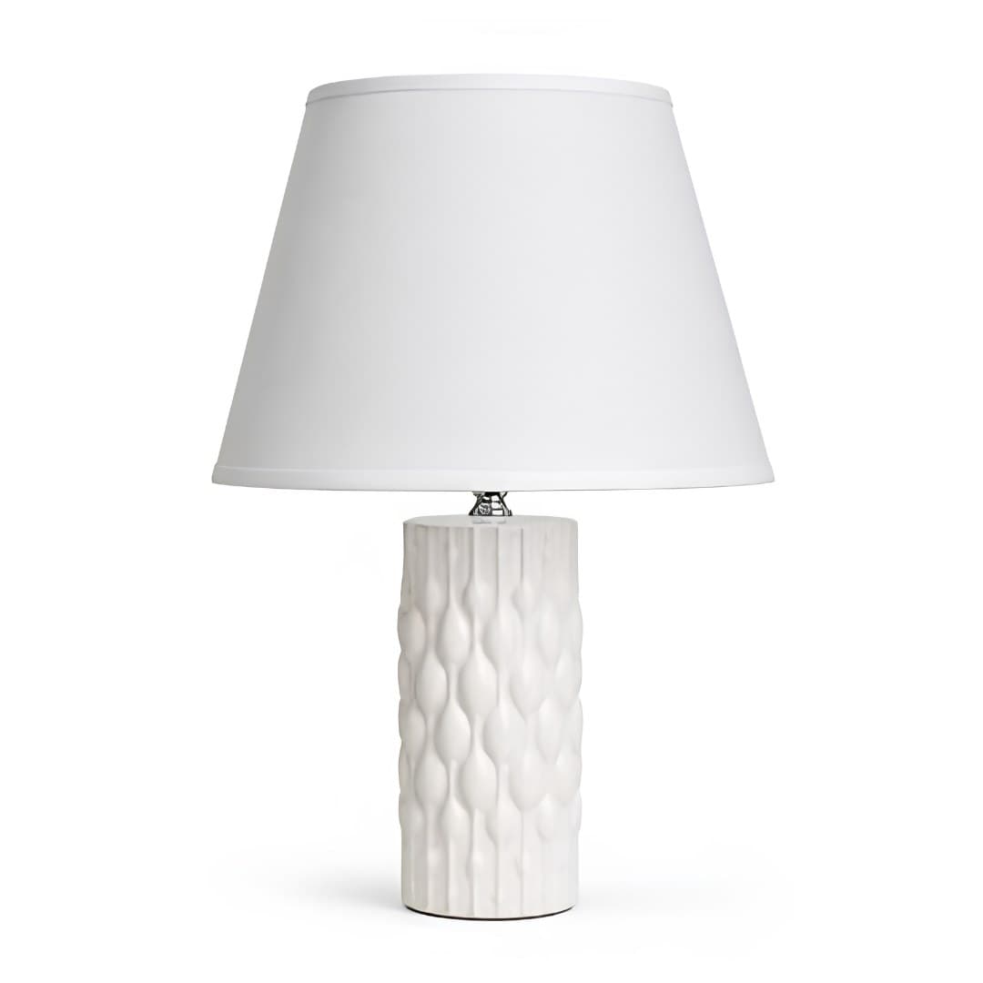 White ceramic lamp, 42.5 cm