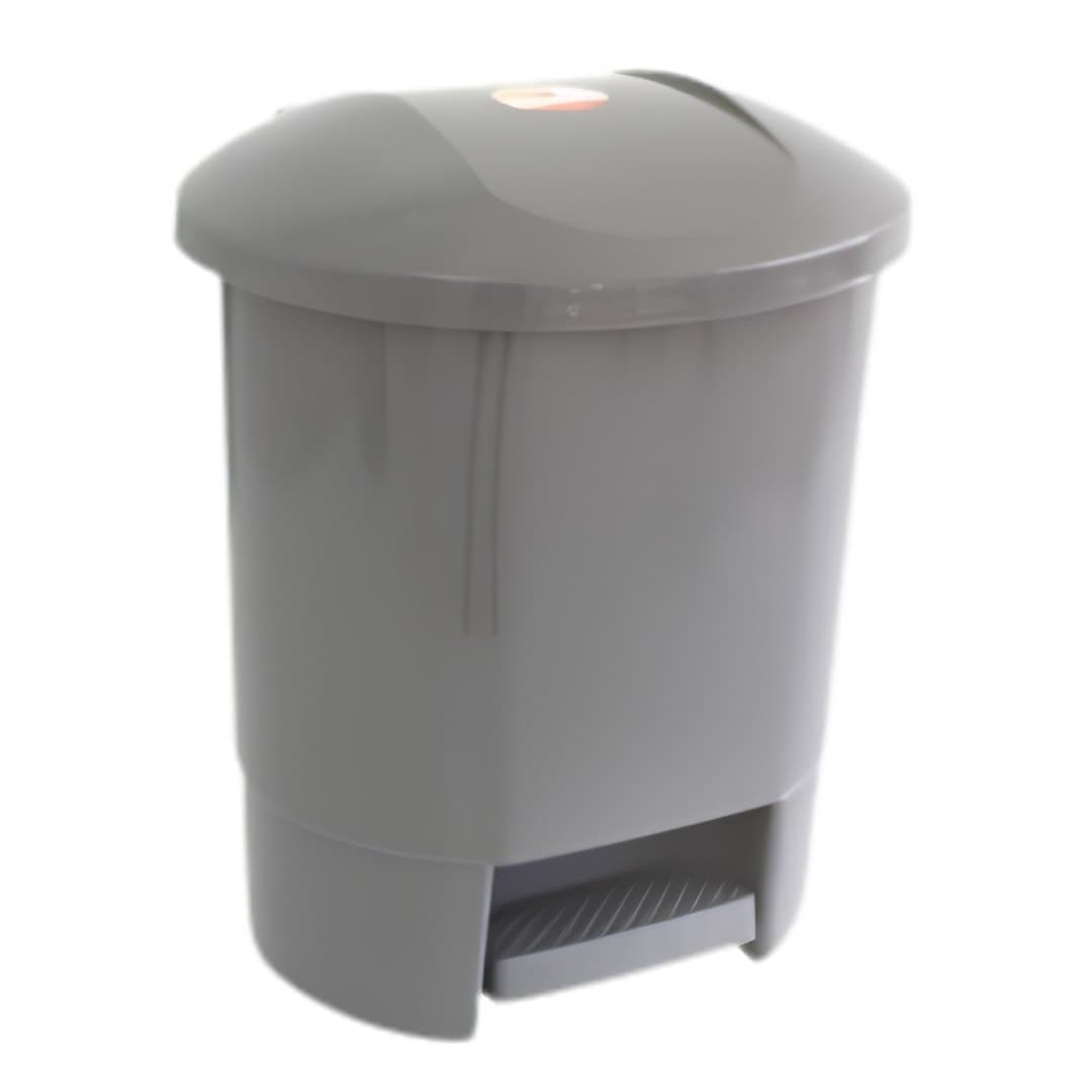 Plastic pedal bin, grey, 30 l